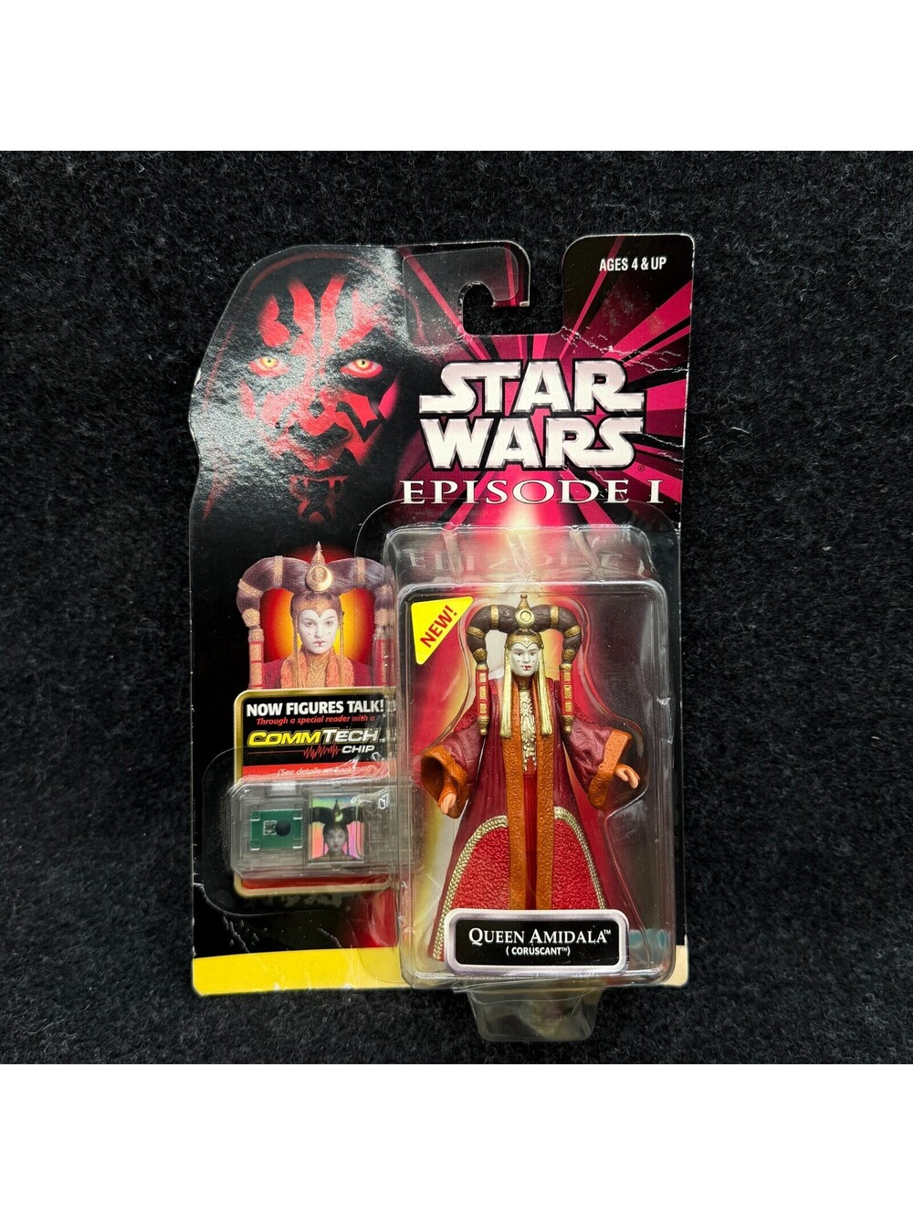 Hasbro Star Wars Phantom Menace Queen Amidala CommTech Chip Action Figure 1999